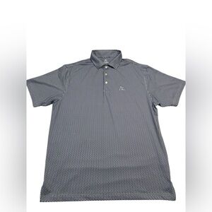 RHOBACK TEXAS STATE LOGO ALL OVER PRINT FLAG Mens Large Golf Polo Shirt Blue